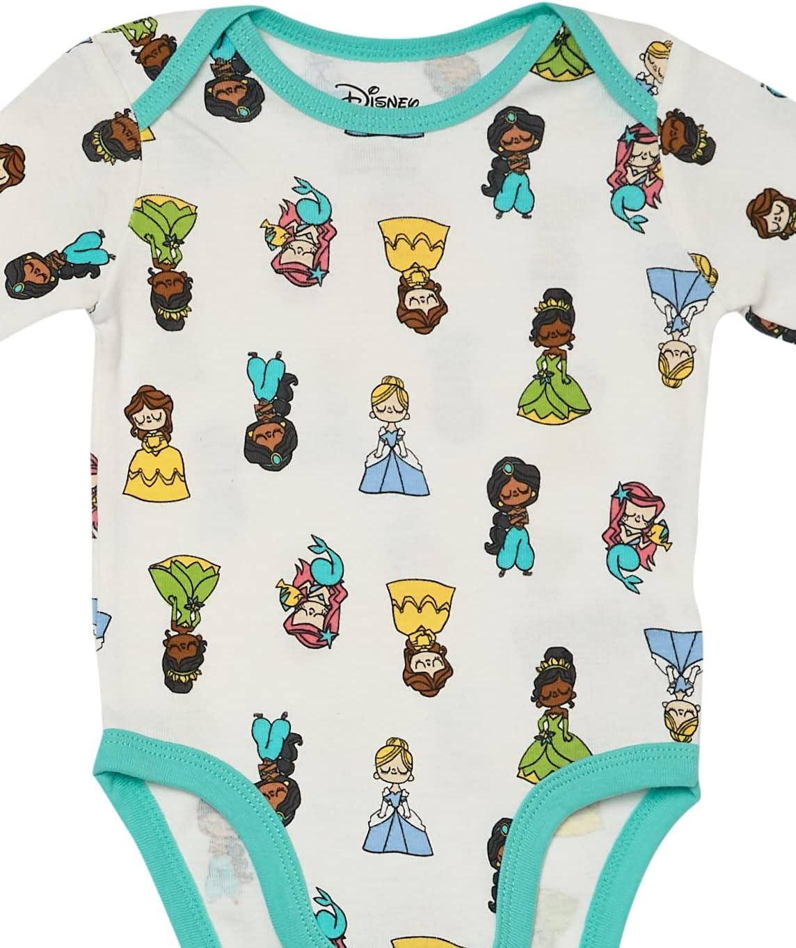 imageAmazon Essentials Disney  Marvel  Star Wars  Princess Baby Girls LongSleeve Bodysuits Pack of 5Princess Wish