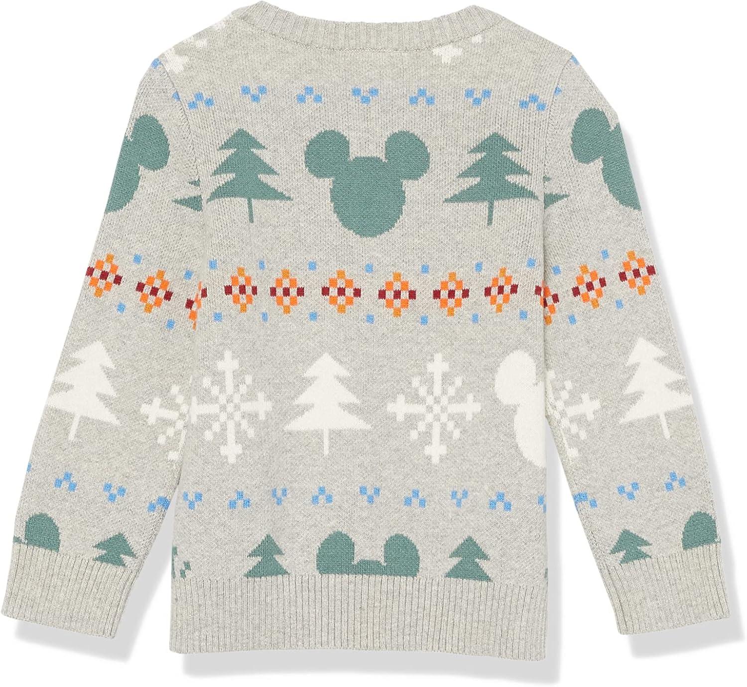 imageAmazon Essentials Disney  Marvel  Star Wars  Princess Girls and Toddlers Crewneck SweatersMickey Fair Isle  Girls