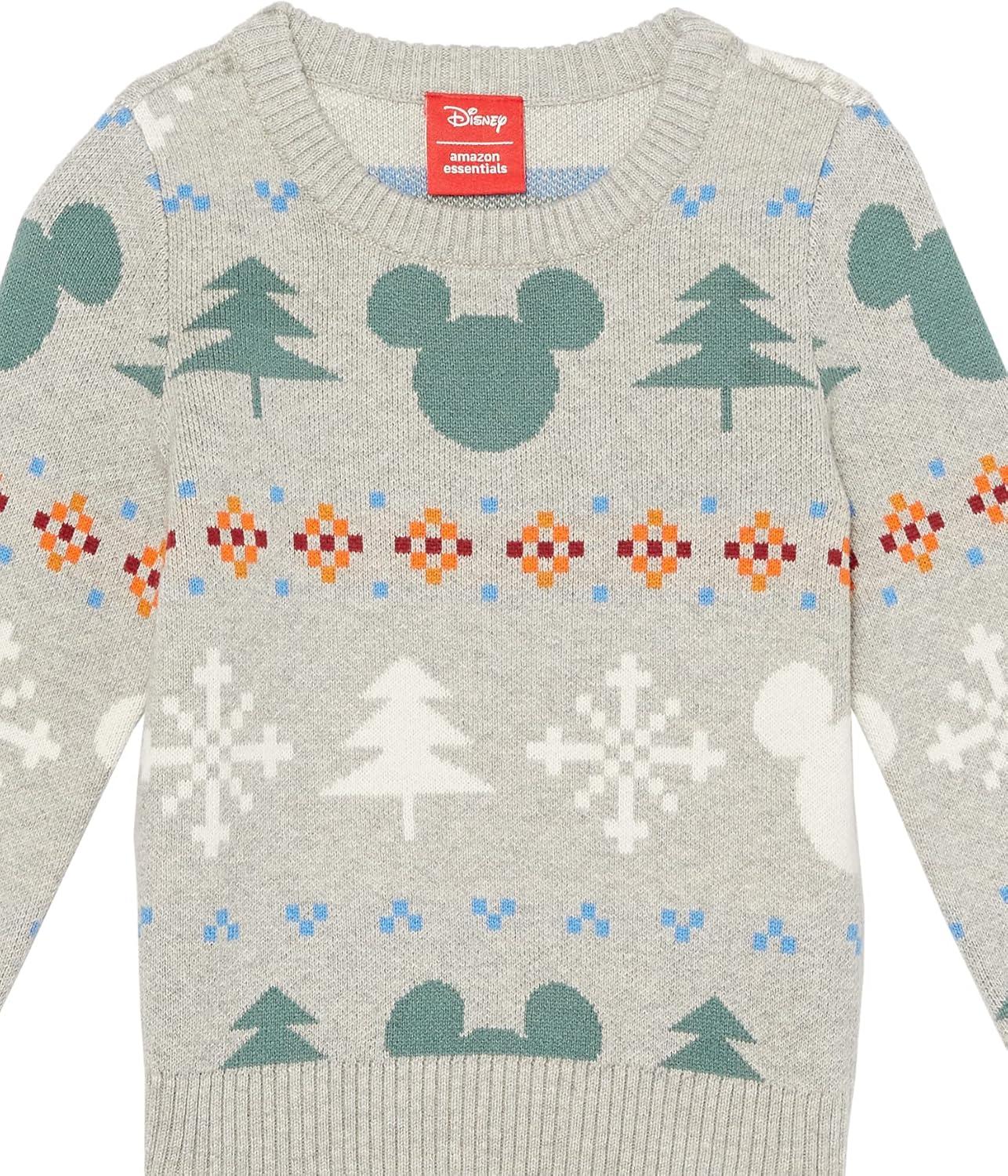 imageAmazon Essentials Disney  Marvel  Star Wars  Princess Girls and Toddlers Crewneck SweatersMickey Fair Isle  Girls