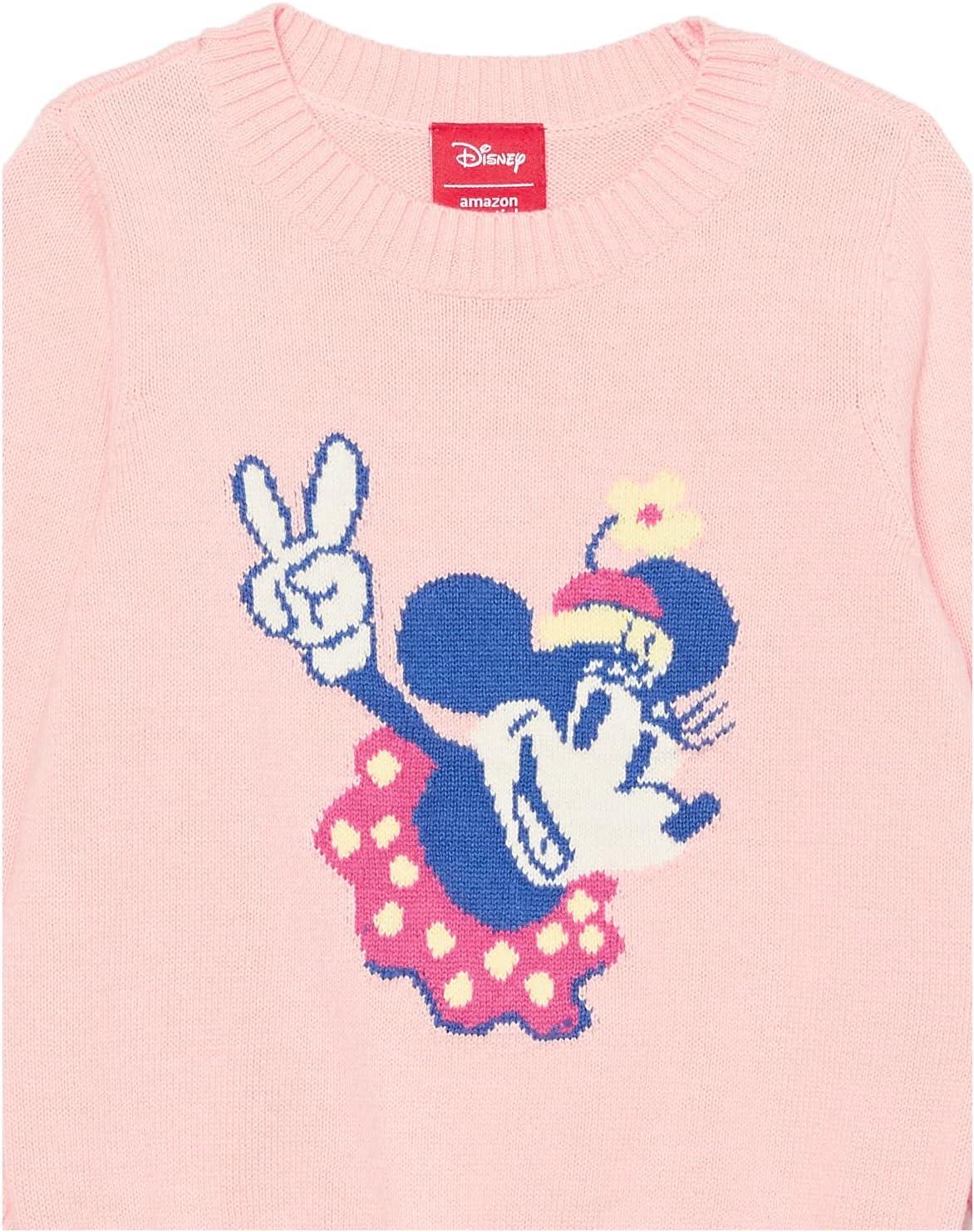 imageAmazon Essentials Disney  Marvel  Star Wars  Princess Girls and Toddlers Crewneck SweatersMinnie Peace  Girls