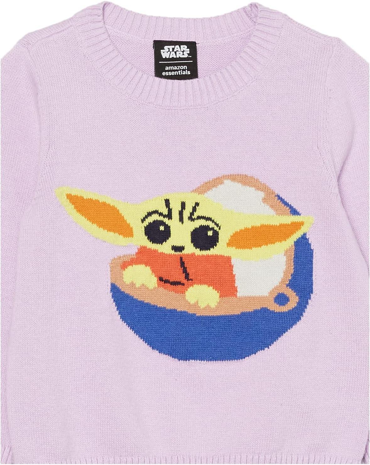 imageAmazon Essentials Disney  Marvel  Star Wars  Princess Girls and Toddlers Crewneck SweatersStar Wars Grogu  Girls