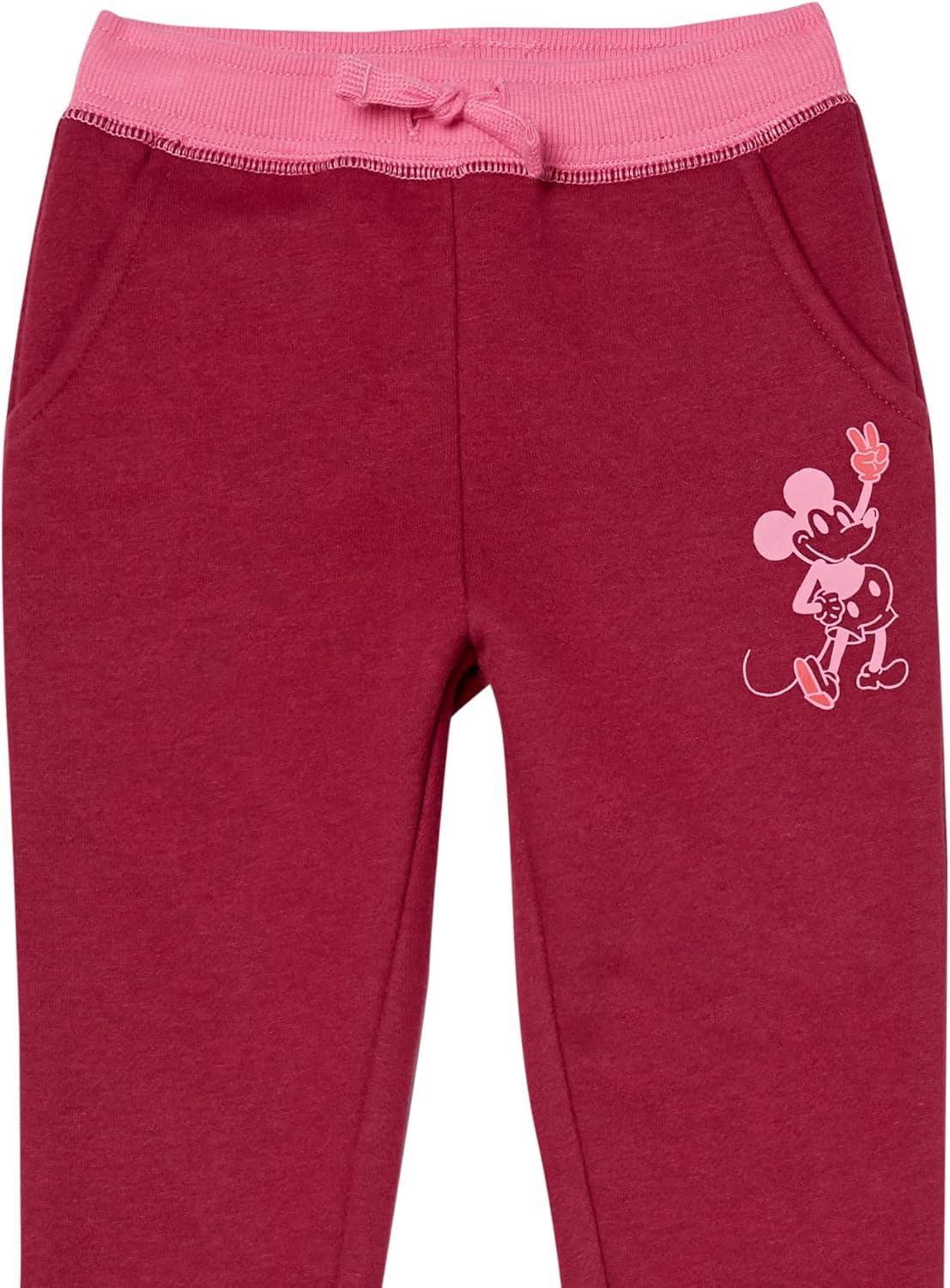 imageAmazon Essentials Disney  Marvel  Star Wars  Princess Girls and Toddlers Fleece Jogger Sweatpants Pack of 2Mickey Peace