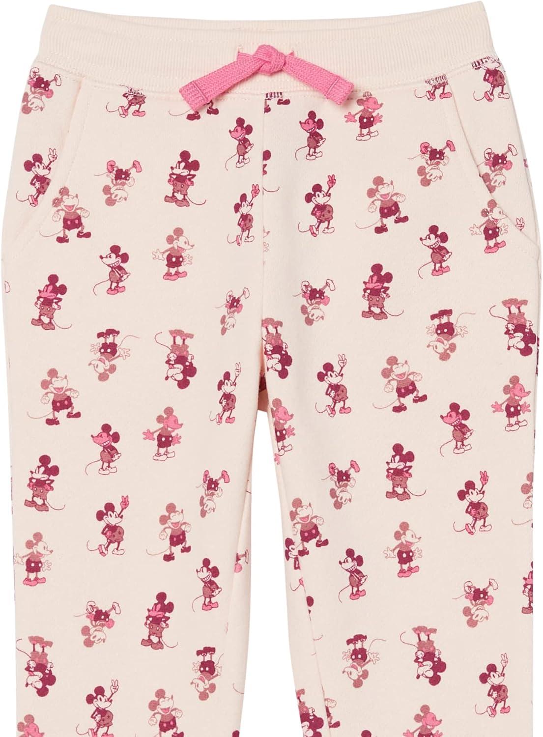 imageAmazon Essentials Disney  Marvel  Star Wars  Princess Girls and Toddlers Fleece Jogger Sweatpants Pack of 2Mickey Peace