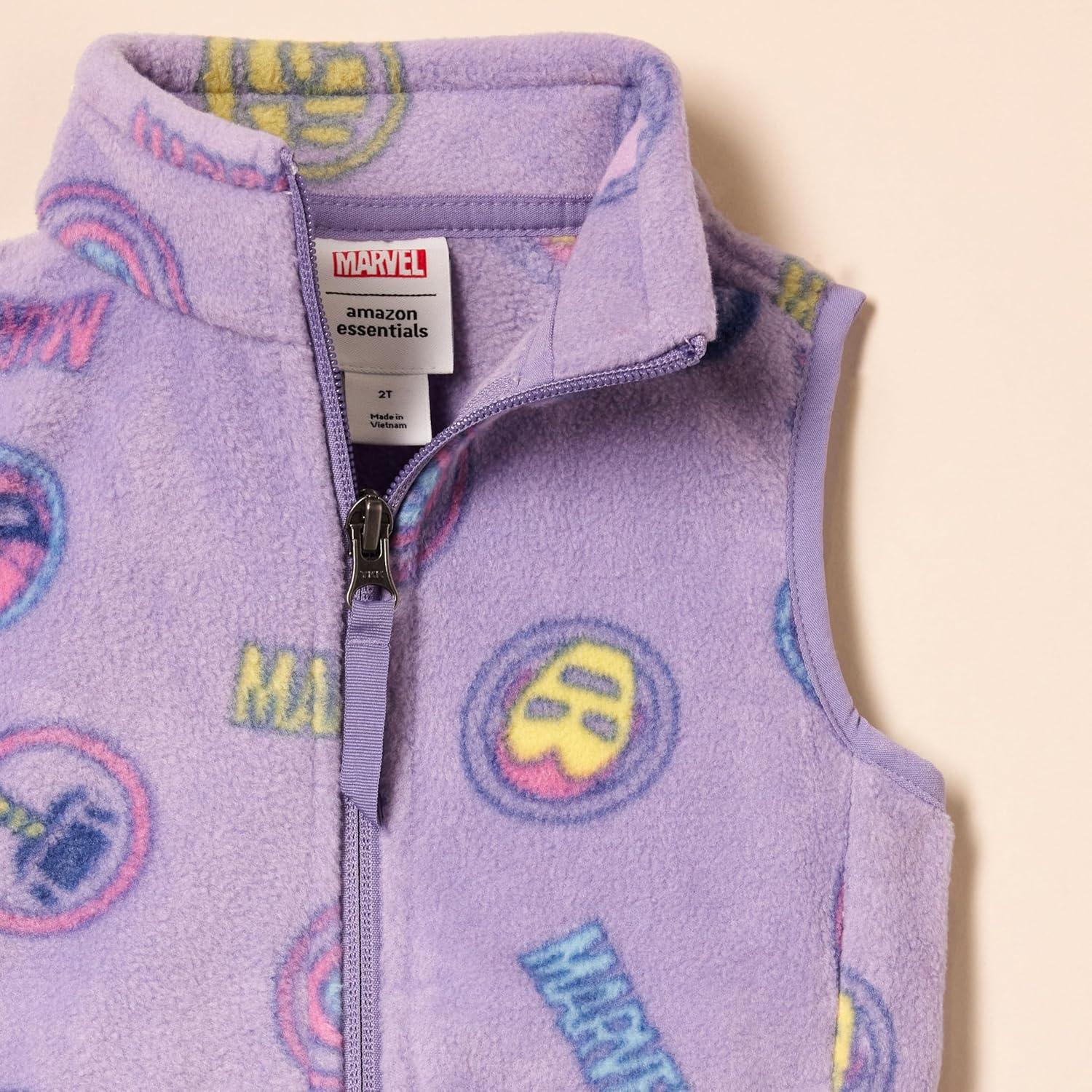 imageAmazon Essentials Disney  Marvel  Star Wars  Princess Girls and Toddlers Polar Fleece VestMarvel Logo