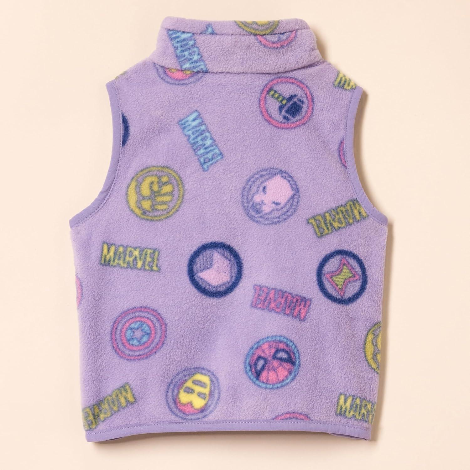 imageAmazon Essentials Disney  Marvel  Star Wars  Princess Girls and Toddlers Polar Fleece VestMarvel Logo