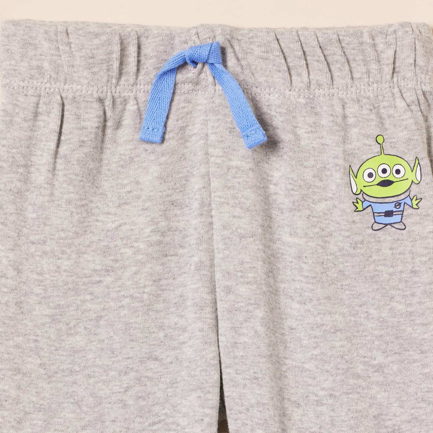 imageAmazon Essentials Disney  Marvel  Star Wars Baby Boys Pants Pack of 4Blue StripeGreyOrangeWhite Toy Story Friends