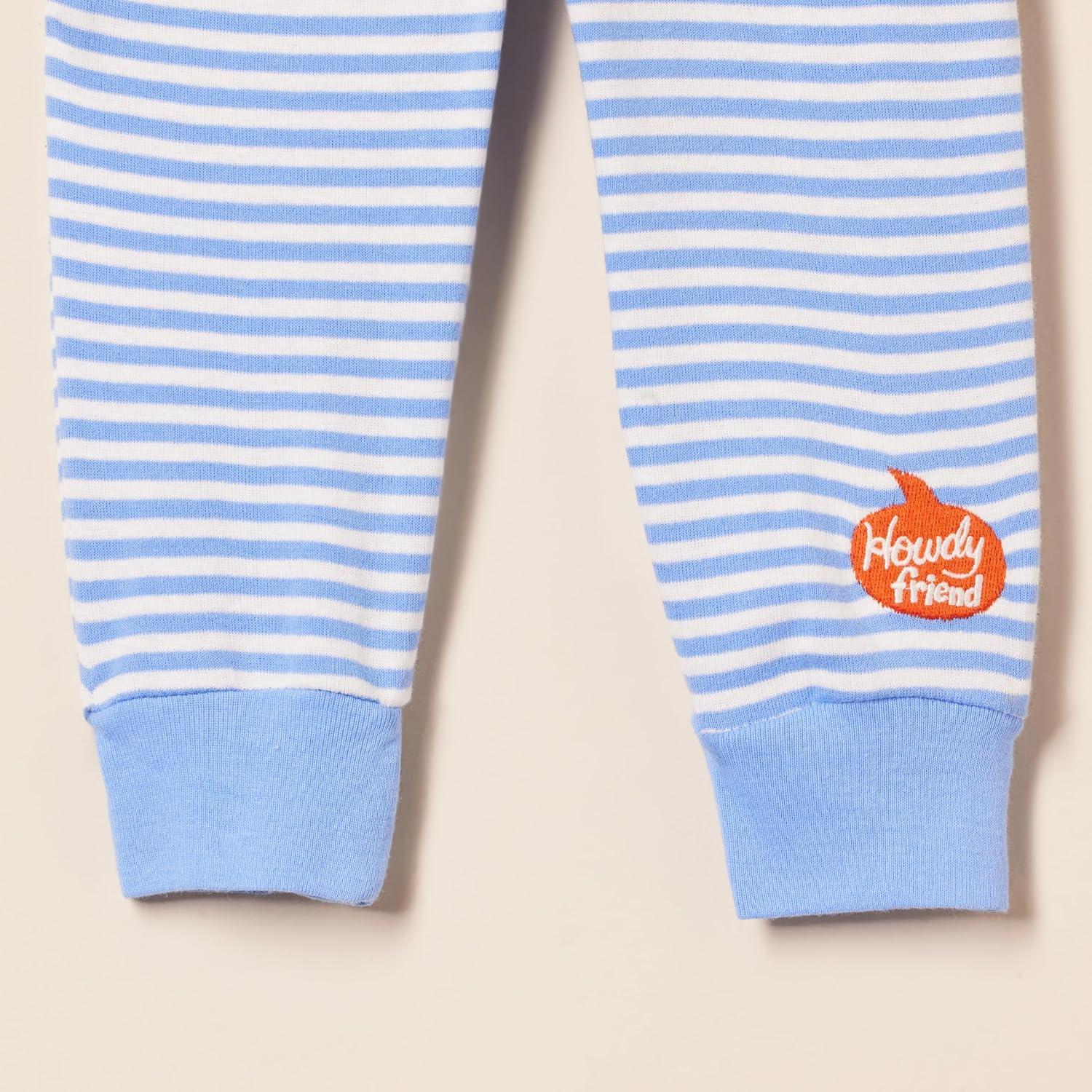 imageAmazon Essentials Disney  Marvel  Star Wars Baby Boys Pants Pack of 4Blue StripeGreyOrangeWhite Toy Story Friends