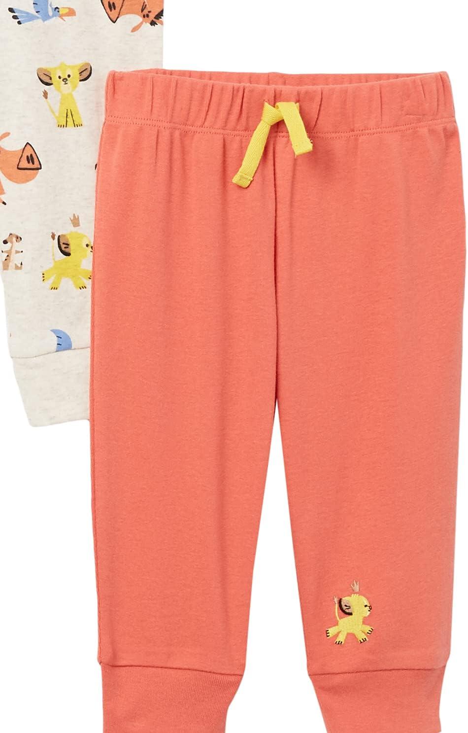 imageAmazon Essentials Disney  Marvel  Star Wars Baby Boys Pants Pack of 4Lion King Play Eat Roar