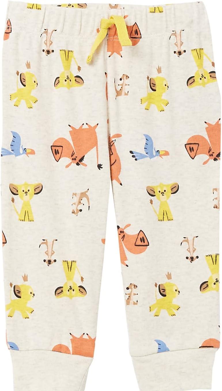 imageAmazon Essentials Disney  Marvel  Star Wars Baby Boys Pants Pack of 4Lion King Play Eat Roar