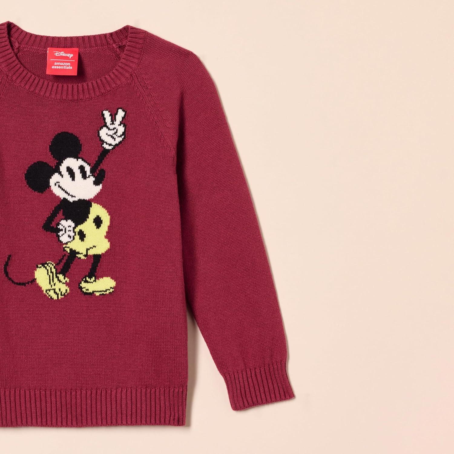 imageAmazon Essentials Disney  Marvel  Star Wars Boys and Toddlers Crewneck SweatersHappy Mickey  Boys