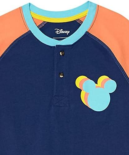 imageAmazon Essentials Disney  Marvel  Star Wars Boys and Toddlers LongSleeve Henley TShirts Pack of 2Mickey Jumble