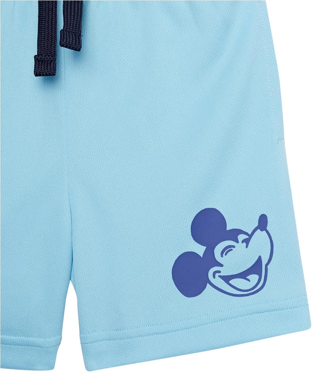 imageAmazon Essentials Disney  Marvel  Star Wars Boys and Toddlers Mesh Basketball Gym Shorts Pack of 2Happy Mickey