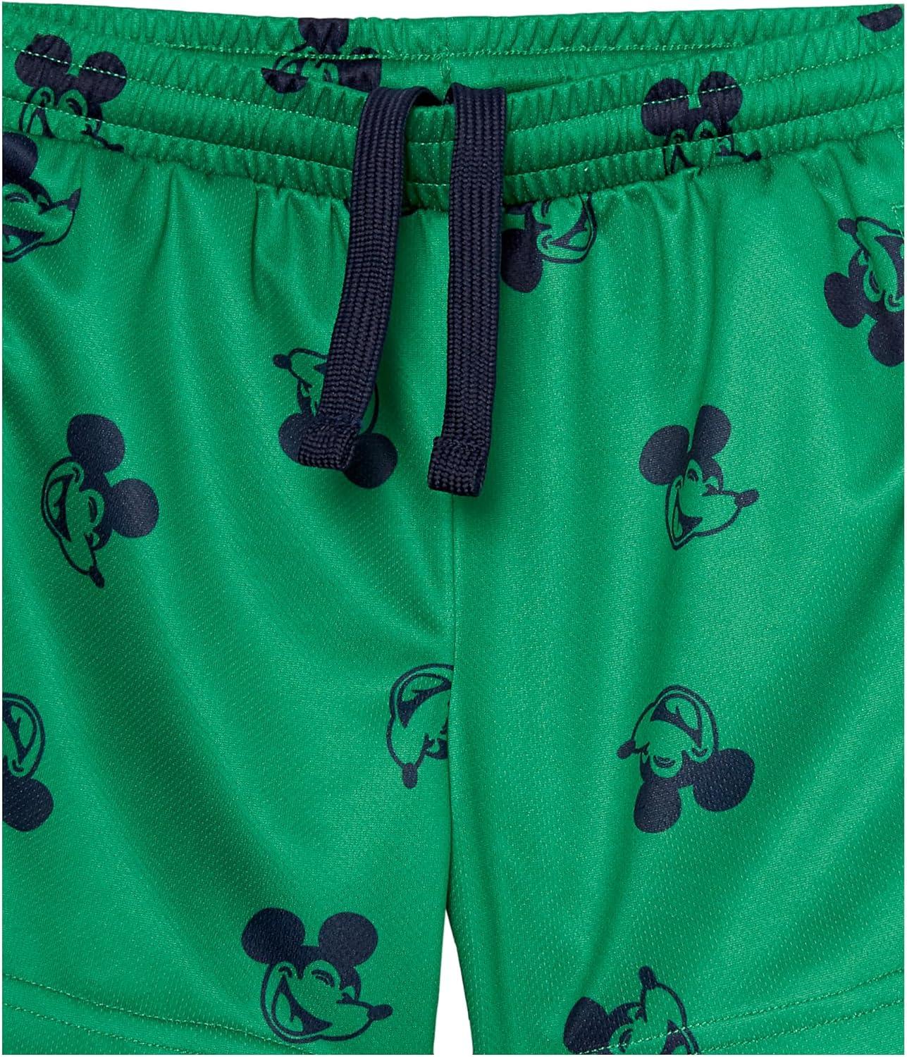 imageAmazon Essentials Disney  Marvel  Star Wars Boys and Toddlers Mesh Basketball Gym Shorts Pack of 2Happy Mickey