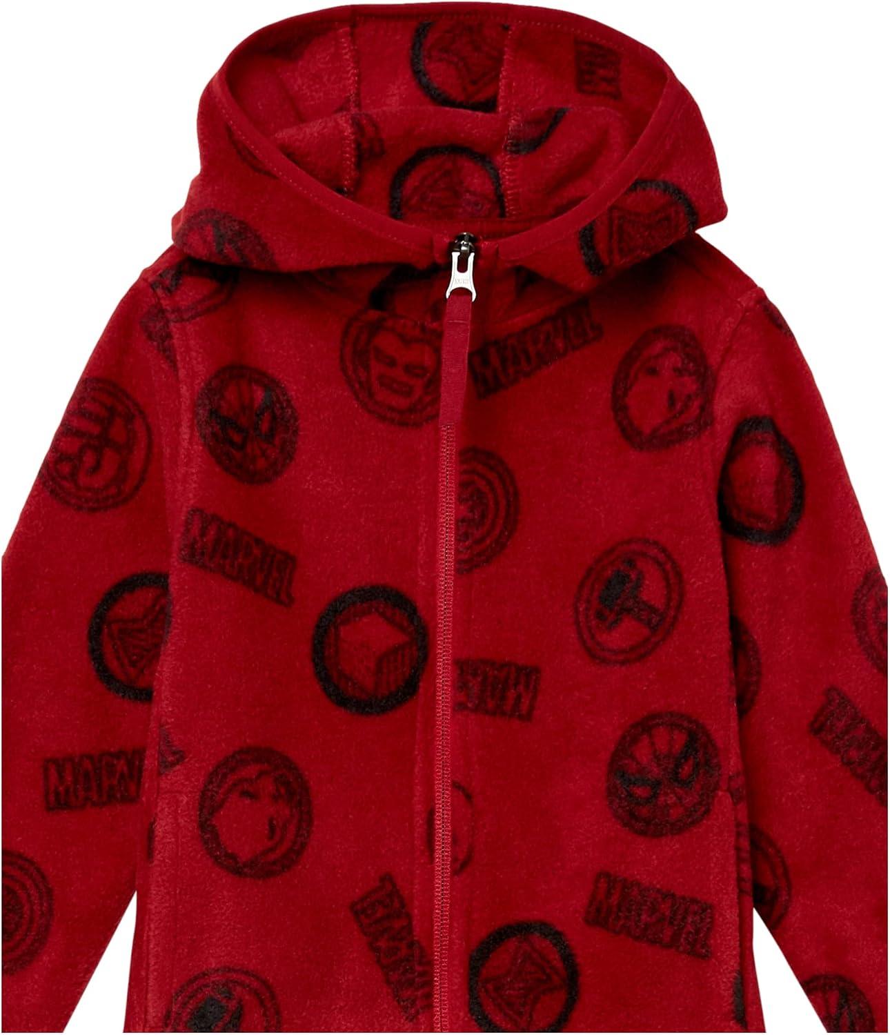imageAmazon Essentials Disney  Marvel  Star Wars Boys and Toddlers Polar Fleece FullZip Hooded JacketMarvel Logo