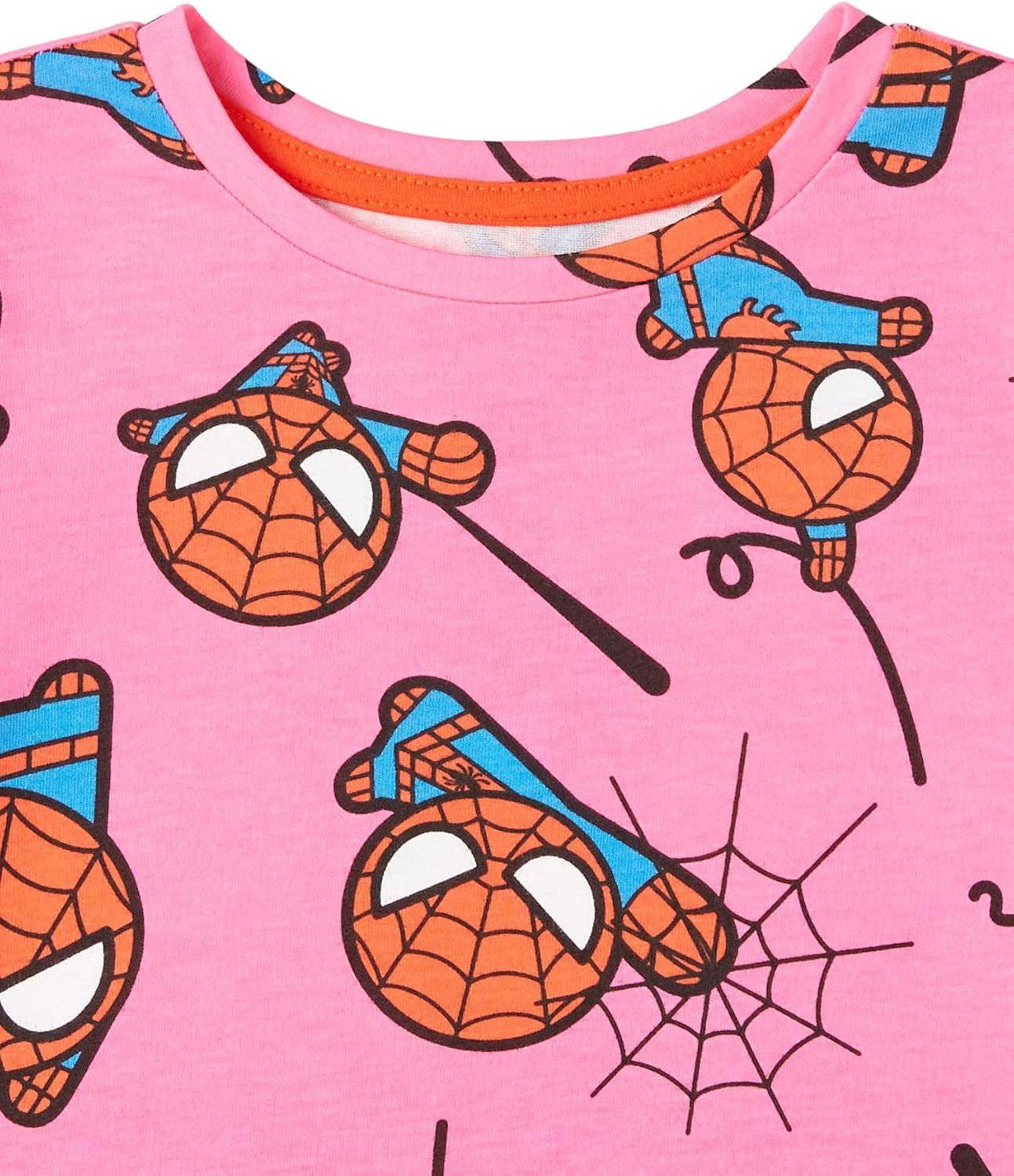 imageAmazon Essentials Disney  Marvel  Star Wars Girls and Toddlers LongSleeve TShirts Previously Spotted Zebra Pack of 4Marvel Spiderman