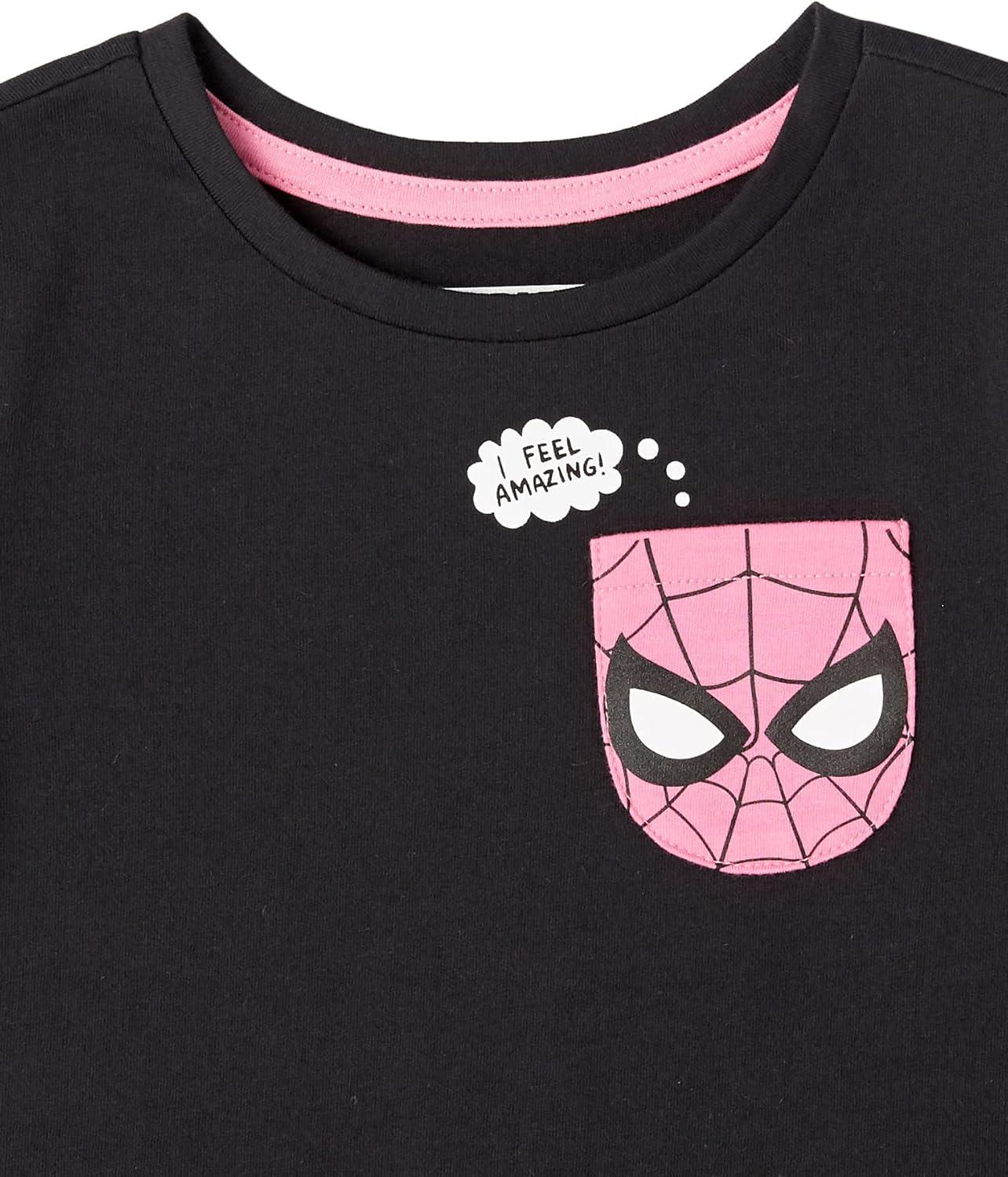 imageAmazon Essentials Disney  Marvel  Star Wars Girls and Toddlers LongSleeve TShirts Previously Spotted Zebra Pack of 4Marvel Spiderman