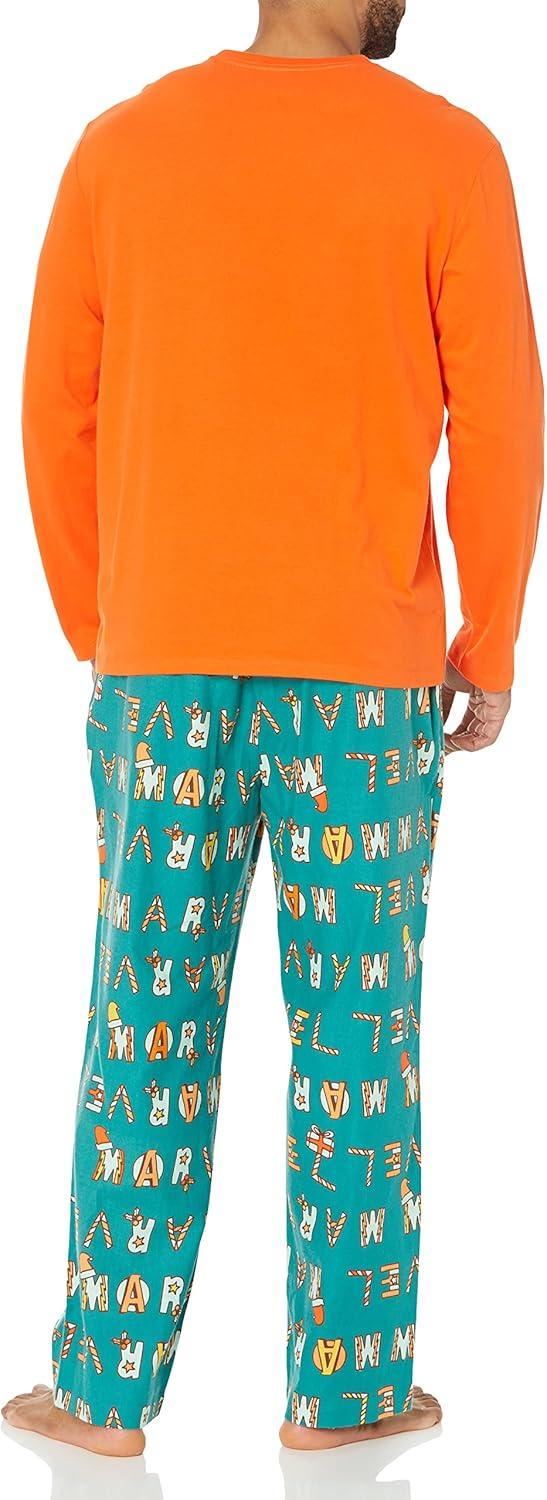 imageAmazon Essentials Disney  Marvel  Star Wars Mens Flannel Pajama Sleep SetsFestive Marvel