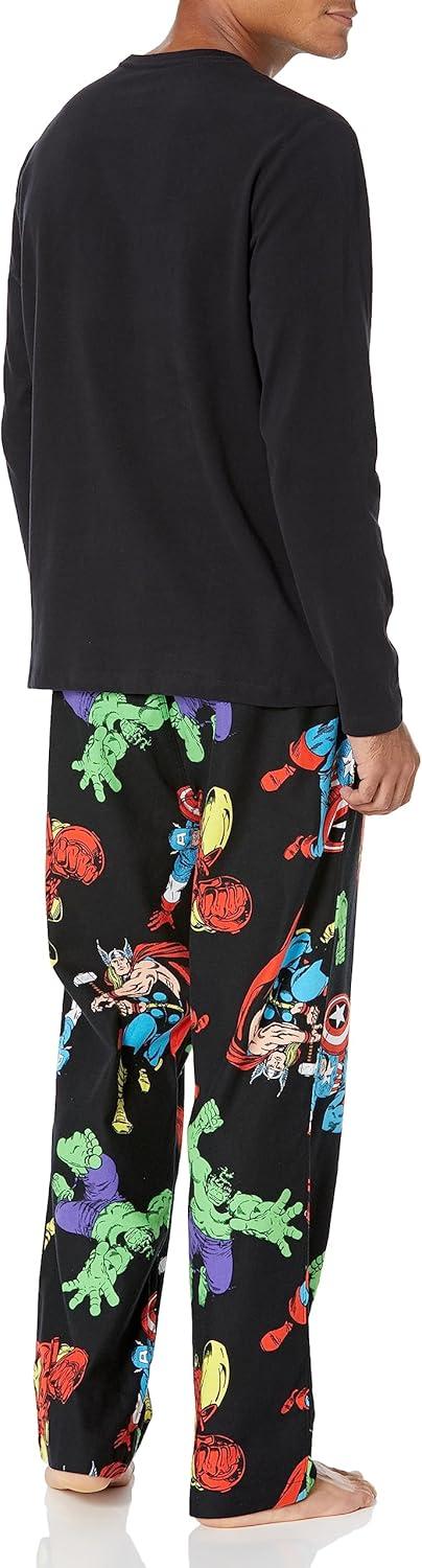 imageAmazon Essentials Disney  Marvel  Star Wars Mens Flannel Pajama Sleep SetsMarvel Avengers