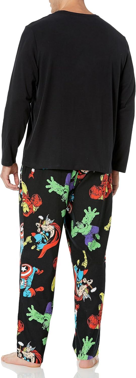 imageAmazon Essentials Disney  Marvel  Star Wars Mens Flannel Pajama Sleep SetsMarvel Avengers