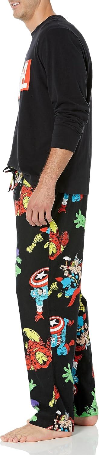 imageAmazon Essentials Disney  Marvel  Star Wars Mens Flannel Pajama Sleep SetsMarvel Avengers