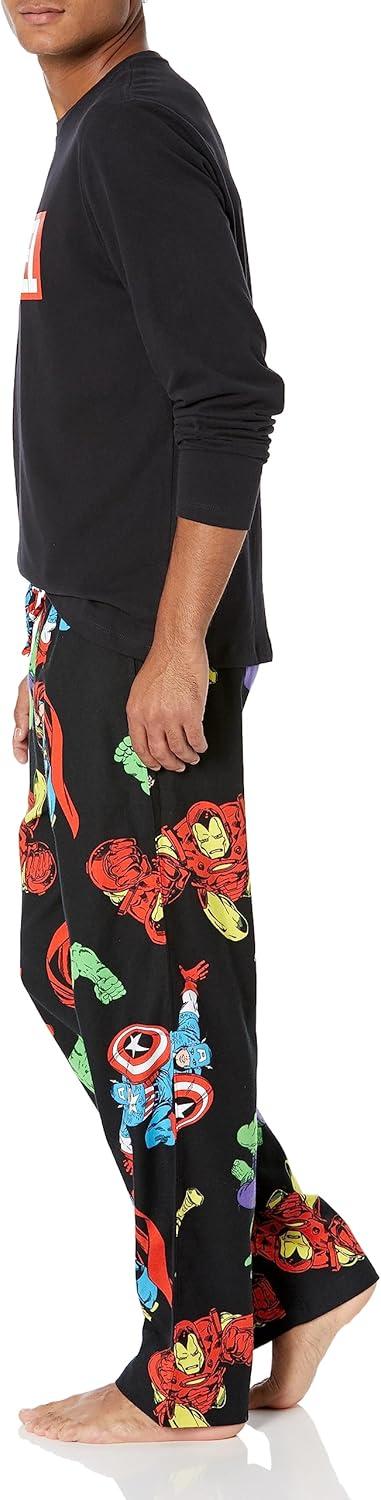 imageAmazon Essentials Disney  Marvel  Star Wars Mens Flannel Pajama Sleep SetsMarvel Avengers