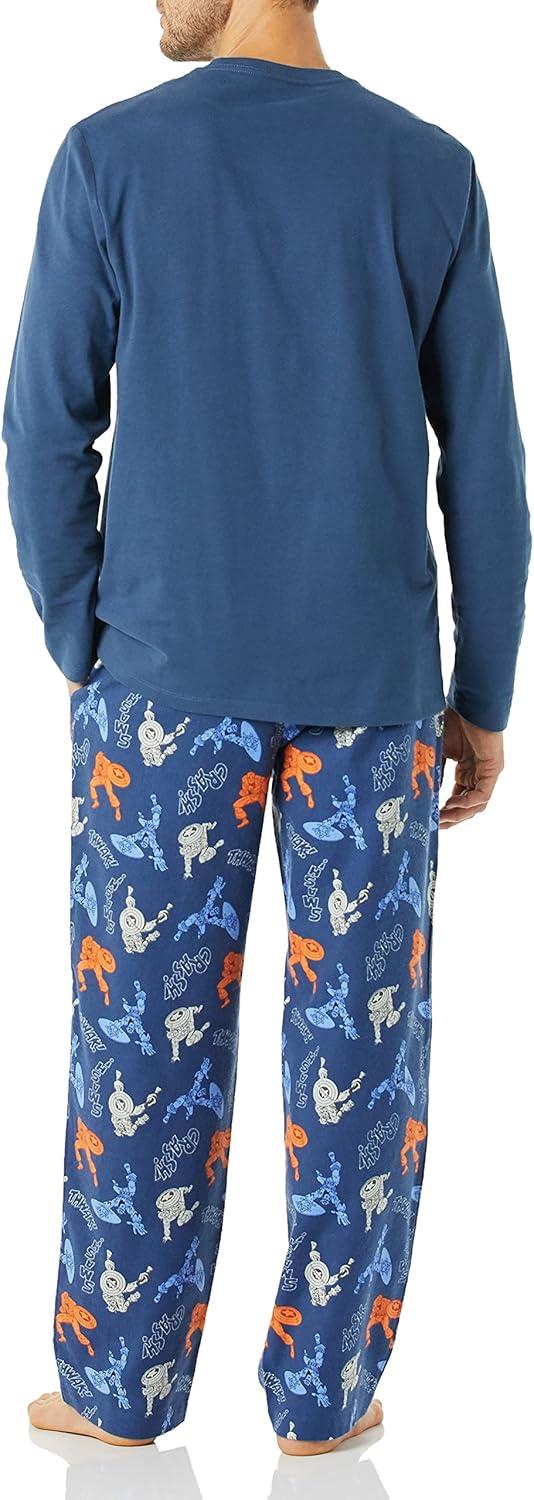imageAmazon Essentials Disney  Marvel  Star Wars Mens Flannel Pajama Sleep SetsMarvel Captain America
