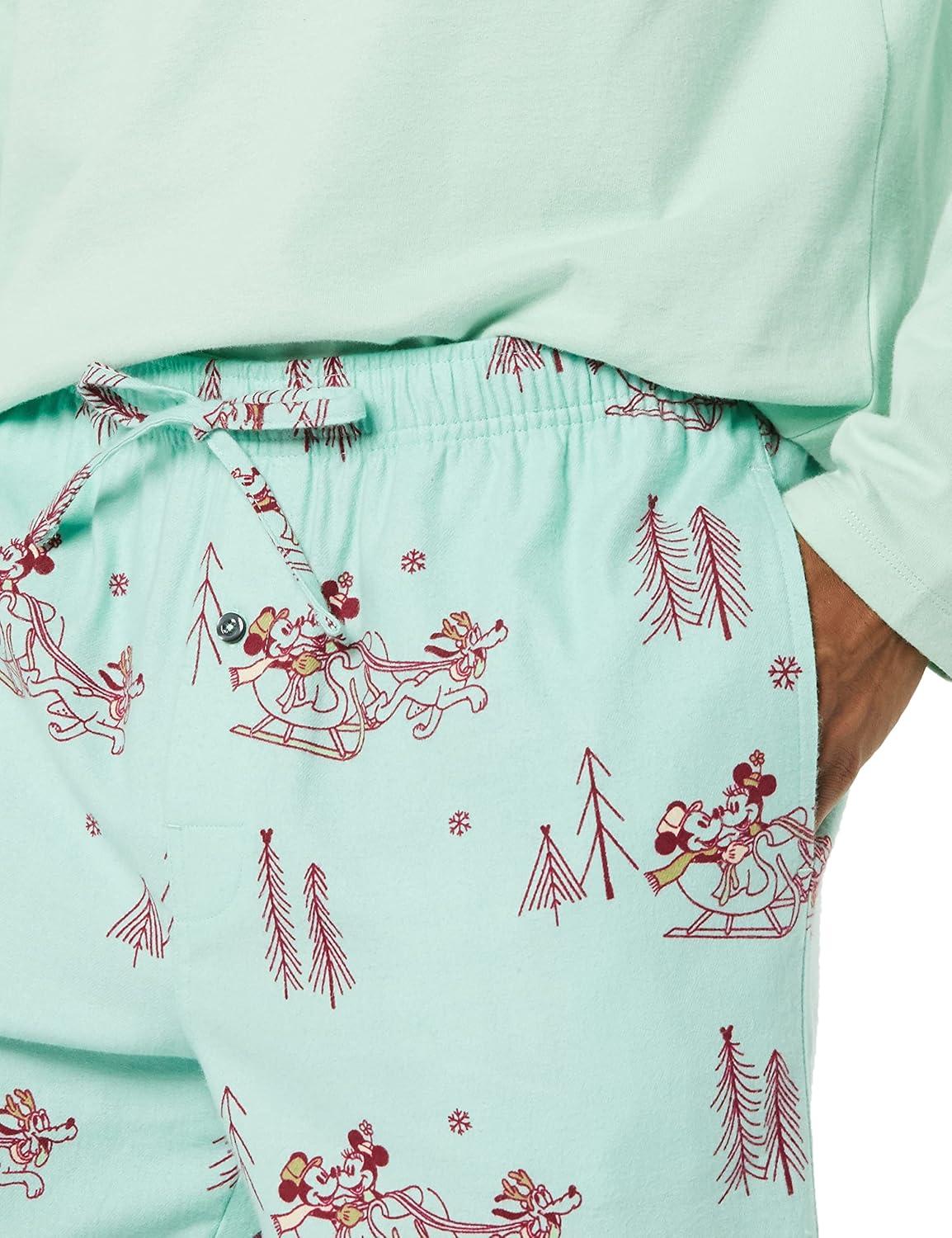 imageAmazon Essentials Disney  Marvel  Star Wars Mens Flannel Pajama Sleep SetsMickey Winter  Mens