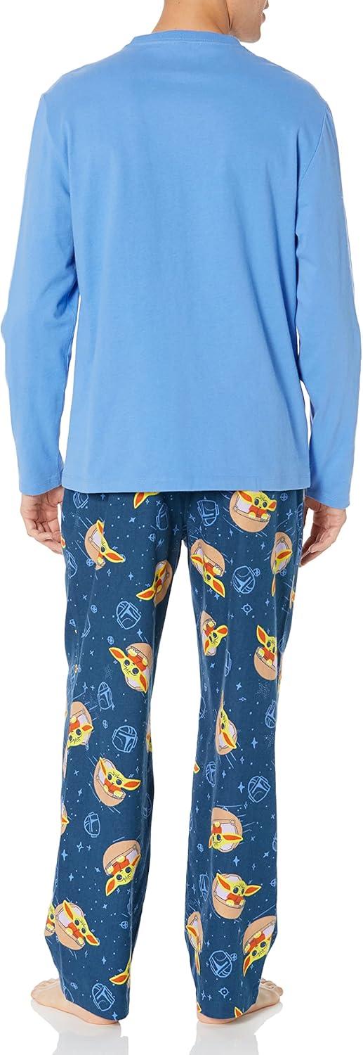 imageAmazon Essentials Disney  Marvel  Star Wars Mens Flannel Pajama Sleep SetsStar Wars Grogu  Mens