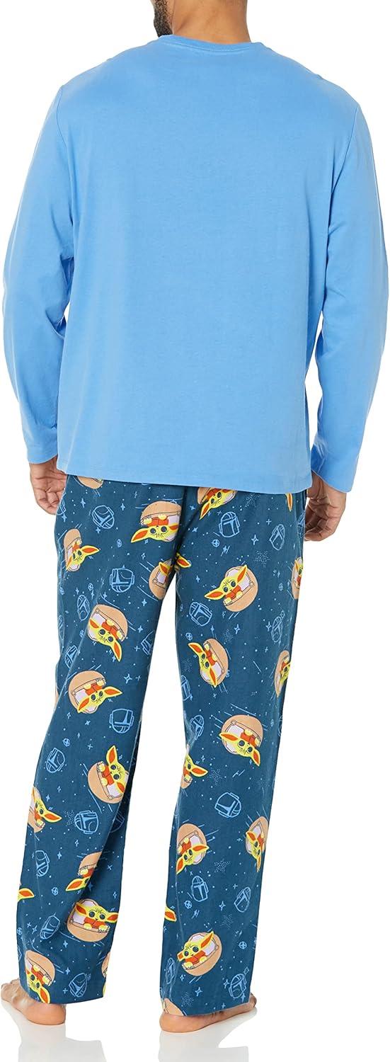 imageAmazon Essentials Disney  Marvel  Star Wars Mens Flannel Pajama Sleep SetsStar Wars Grogu  Mens