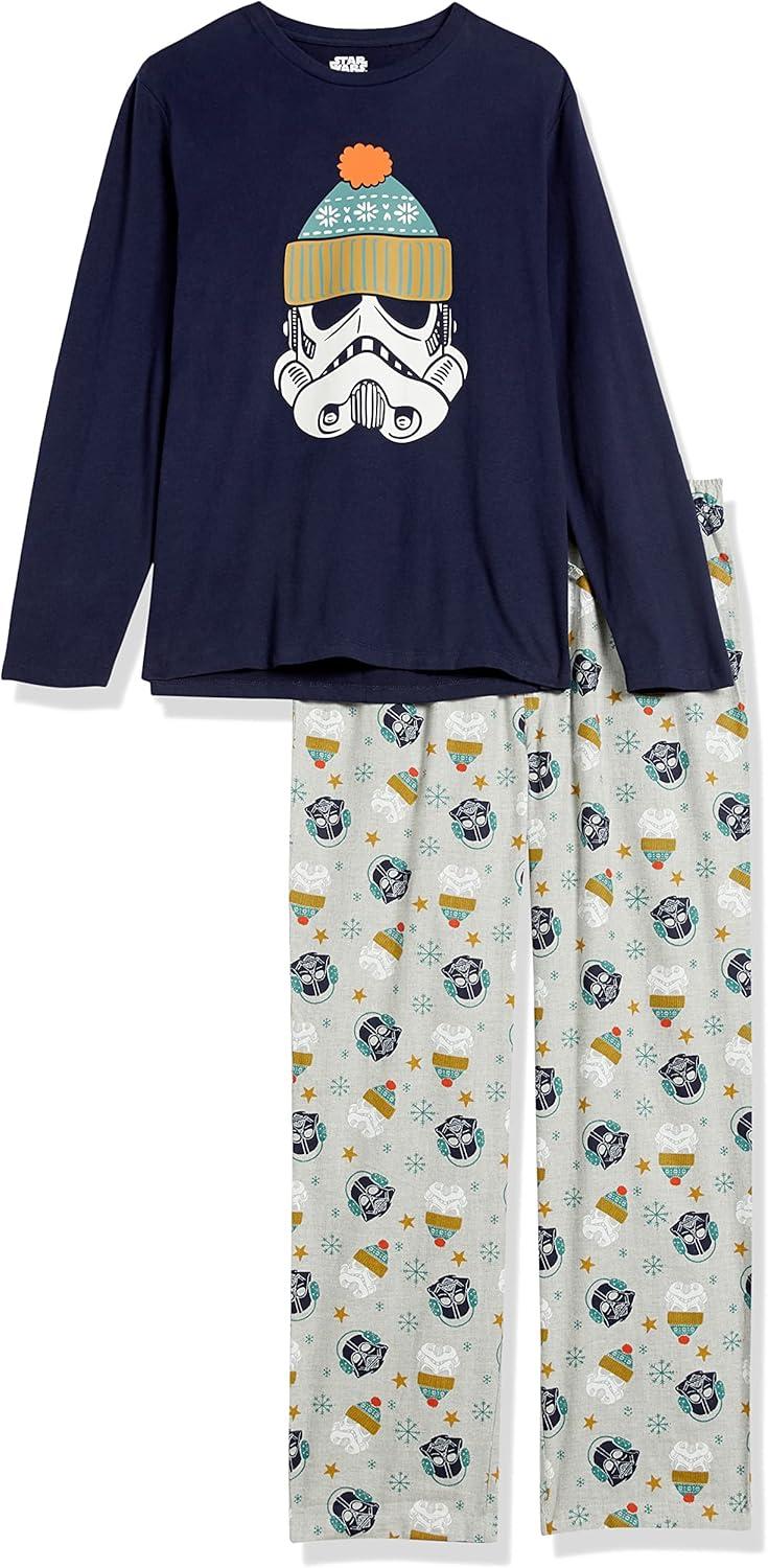 imageAmazon Essentials Disney  Marvel  Star Wars Mens Flannel Pajama Sleep SetsStar Wars Winter  Mens
