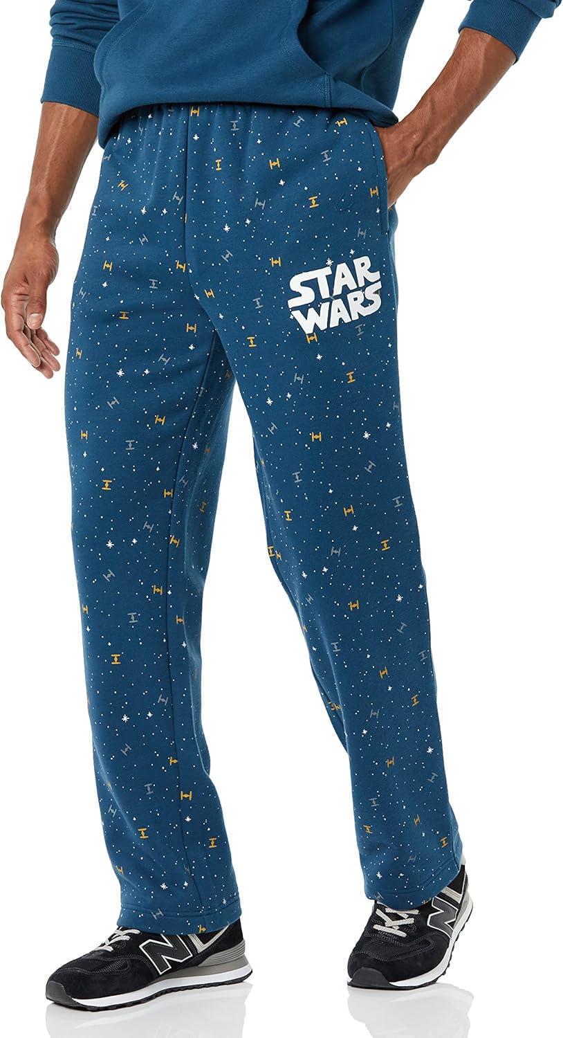 imageAmazon Essentials Disney  Marvel  Star Wars Mens Fleece Sweatpant Available in Big ampamp TallStar Wars Logo Ships