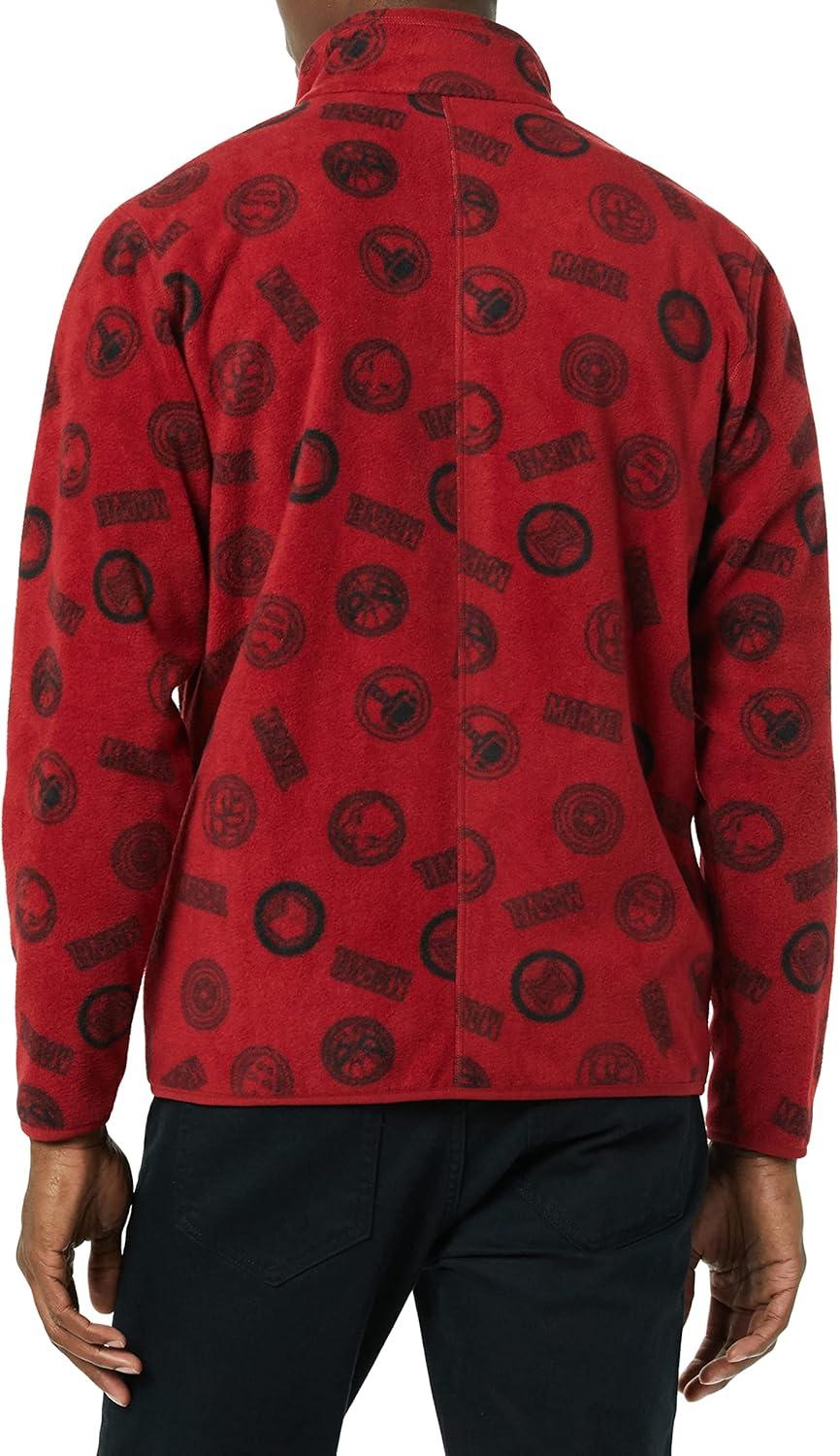 imageAmazon Essentials Disney  Marvel  Star Wars Mens Polar Fleece FullZip Mock JacketsMarvel Logo