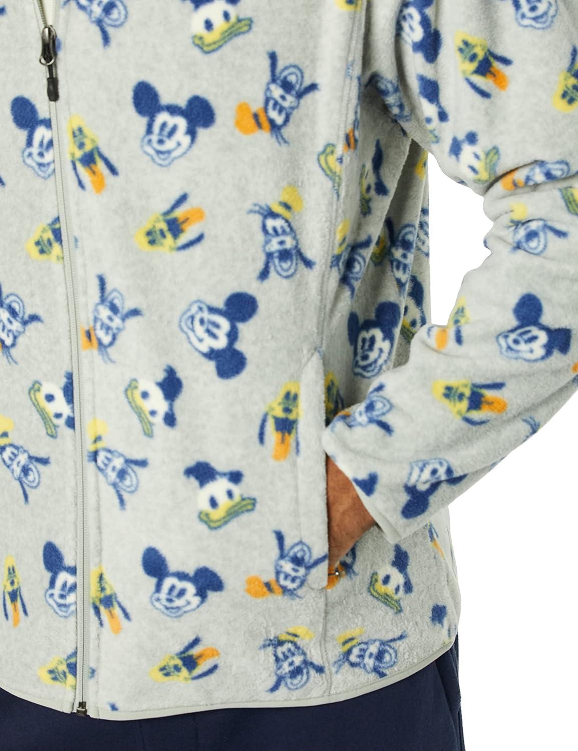 imageAmazon Essentials Disney  Marvel  Star Wars Mens Polar Fleece FullZip Mock JacketsMickey and Friends