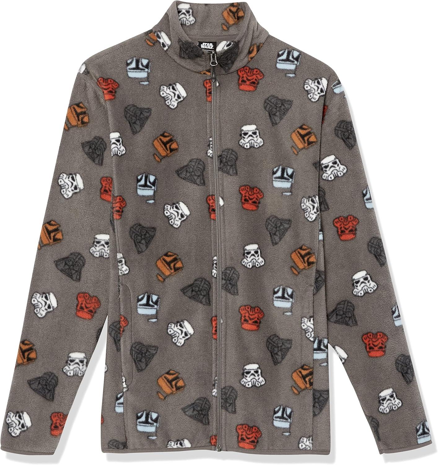 imageAmazon Essentials Disney  Marvel  Star Wars Mens Polar Fleece FullZip Mock JacketsStar Wars Vader