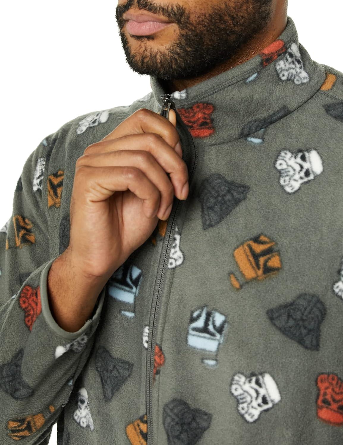 imageAmazon Essentials Disney  Marvel  Star Wars Mens Polar Fleece FullZip Mock JacketsStar Wars Vader