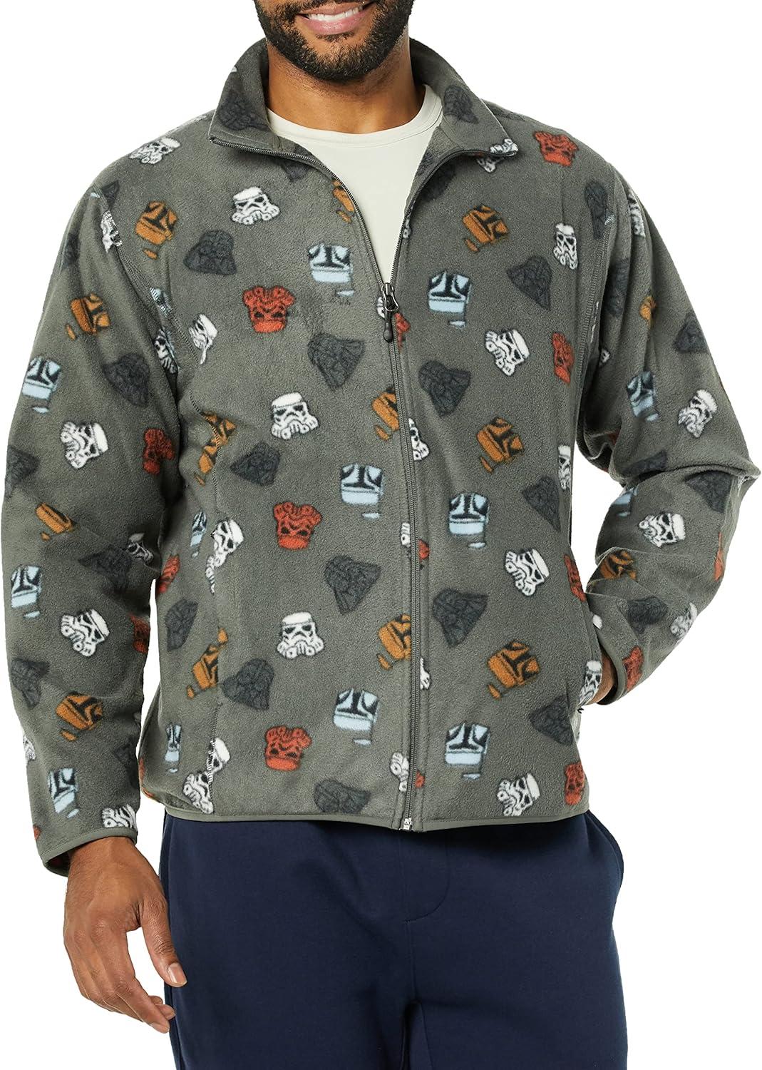 imageAmazon Essentials Disney  Marvel  Star Wars Mens Polar Fleece FullZip Mock JacketsStar Wars Vader