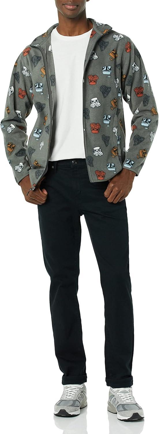 imageAmazon Essentials Disney  Marvel  Star Wars Mens Polar Fleece FullZip Mock JacketsStar Wars Vader