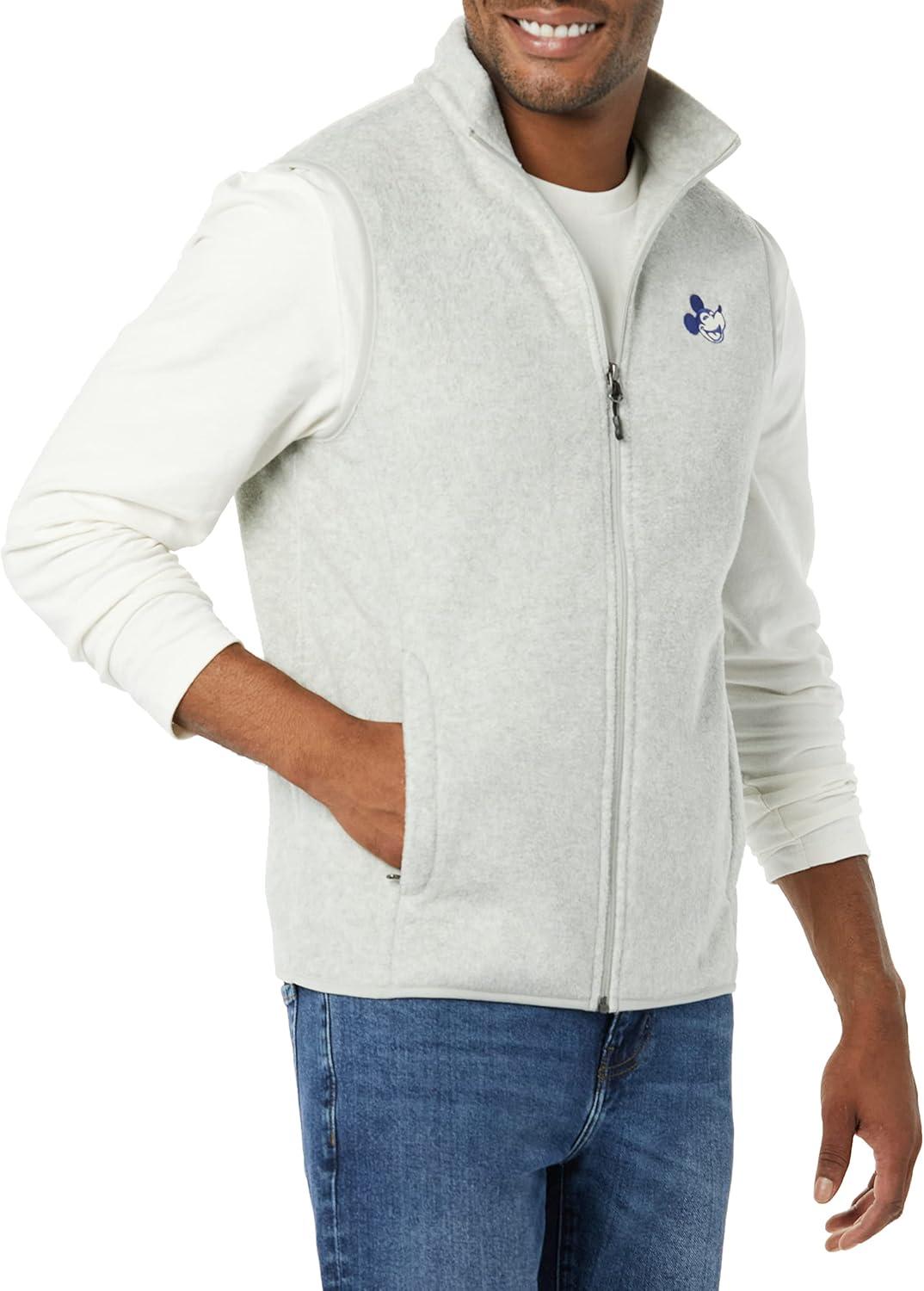 imageAmazon Essentials Disney  Marvel  Star Wars Mens Polar Fleece VestsHappy Mickey