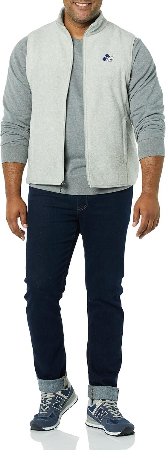 imageAmazon Essentials Disney  Marvel  Star Wars Mens Polar Fleece VestsHappy Mickey