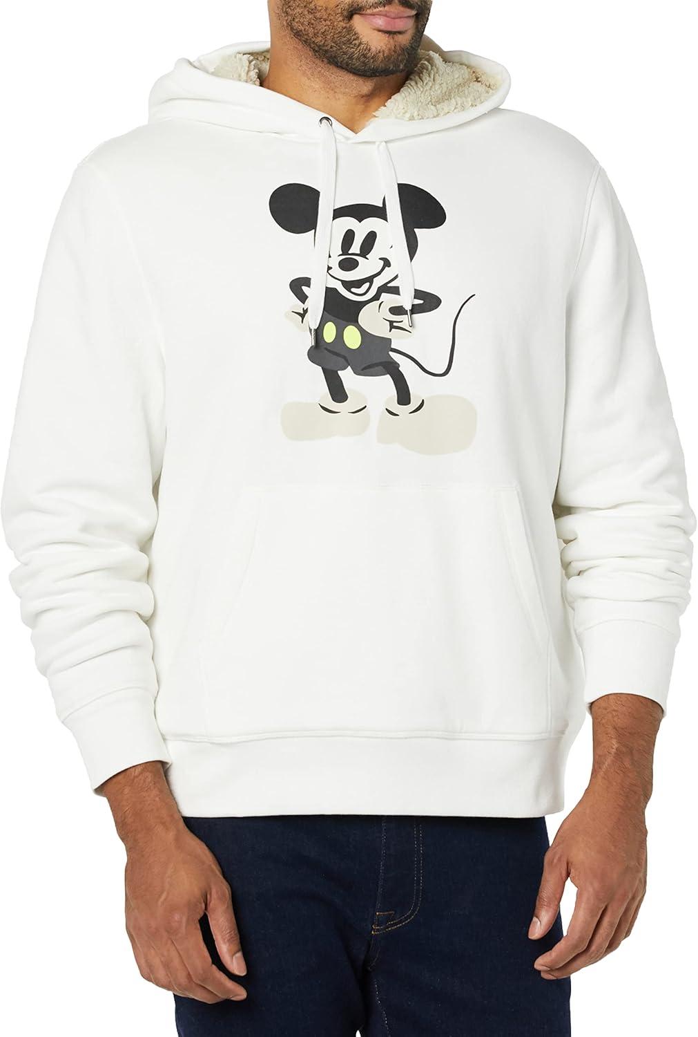 imageAmazon Essentials Disney  Marvel  Star Wars Mens SherpaLined Pullover Hoodie SweatshirtMickey