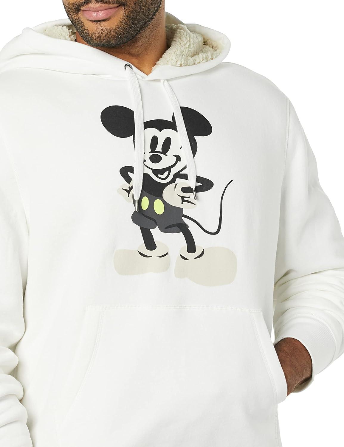 imageAmazon Essentials Disney  Marvel  Star Wars Mens SherpaLined Pullover Hoodie SweatshirtMickey