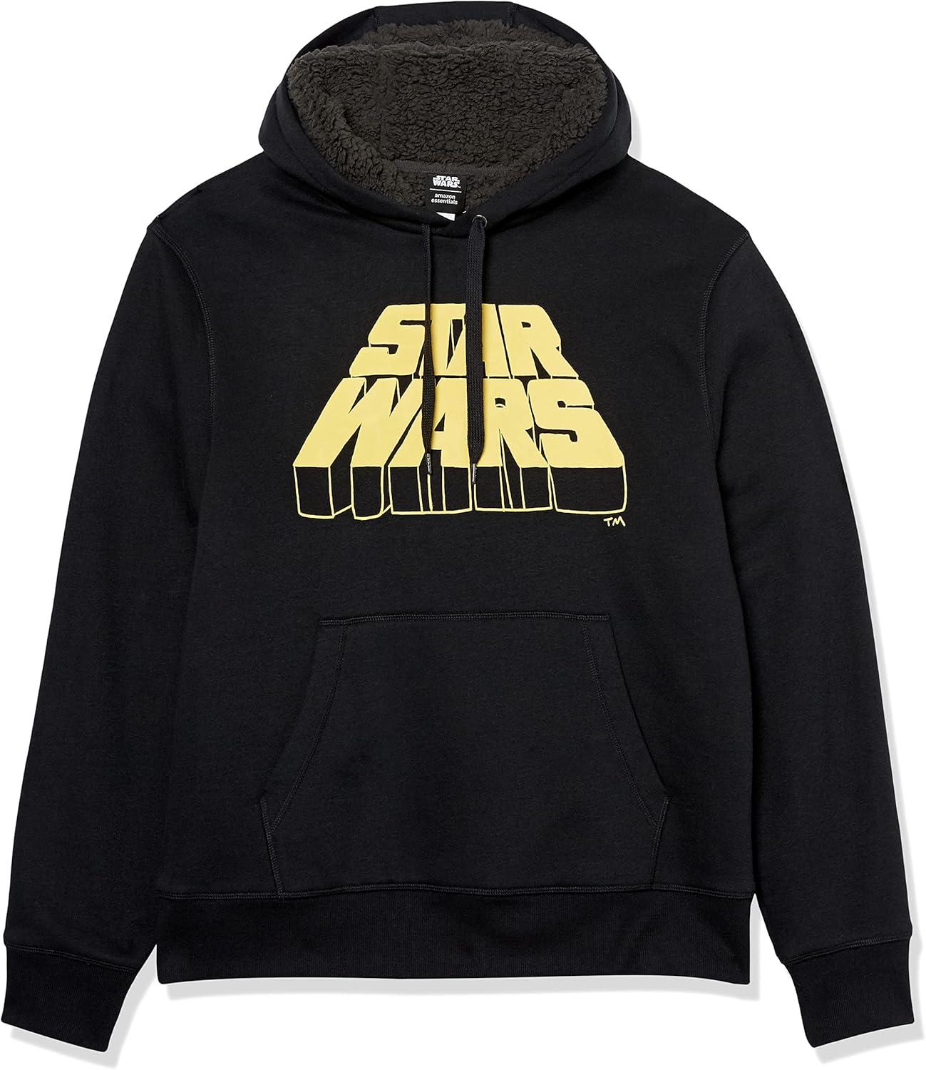 imageAmazon Essentials Disney  Marvel  Star Wars Mens SherpaLined Pullover Hoodie SweatshirtStar Wars Logo