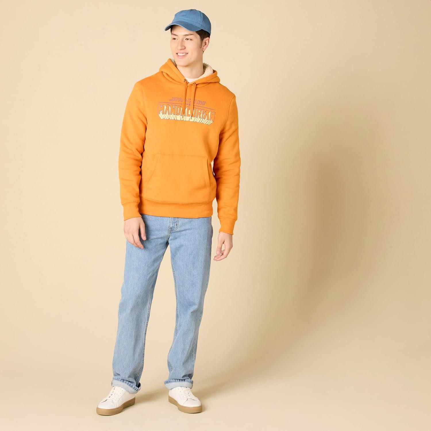 imageAmazon Essentials Disney  Marvel  Star Wars Mens SherpaLined Pullover Hoodie SweatshirtStar Wars Mando