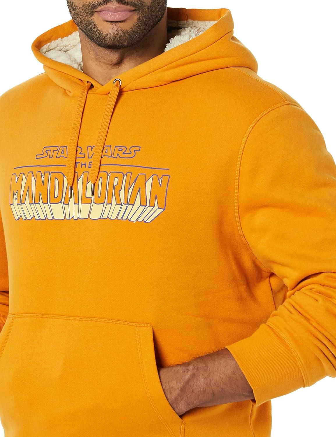 imageAmazon Essentials Disney  Marvel  Star Wars Mens SherpaLined Pullover Hoodie SweatshirtStar Wars Mando