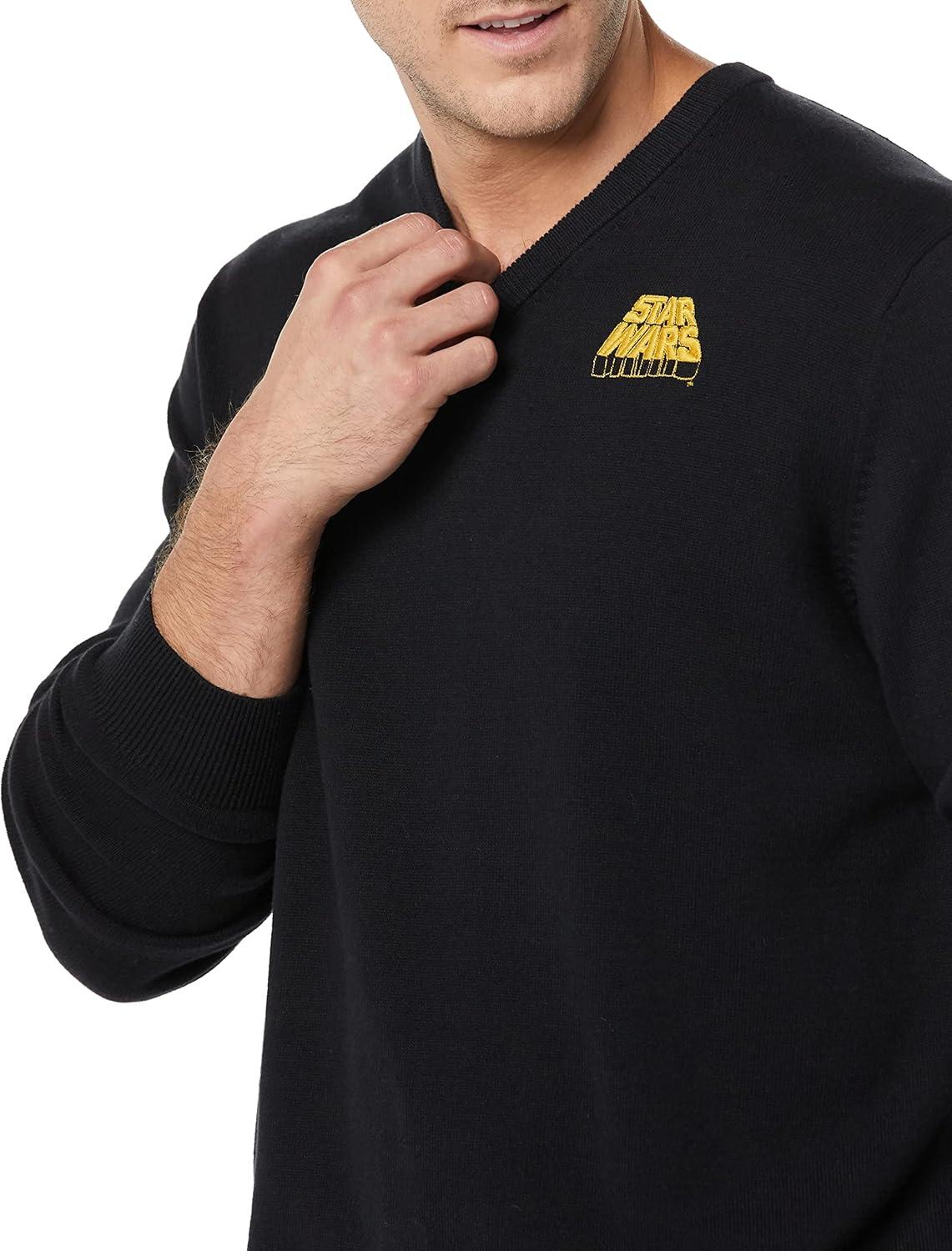 imageAmazon Essentials Disney  Marvel  Star Wars Mens VNeck SweatersStar Wars Logo