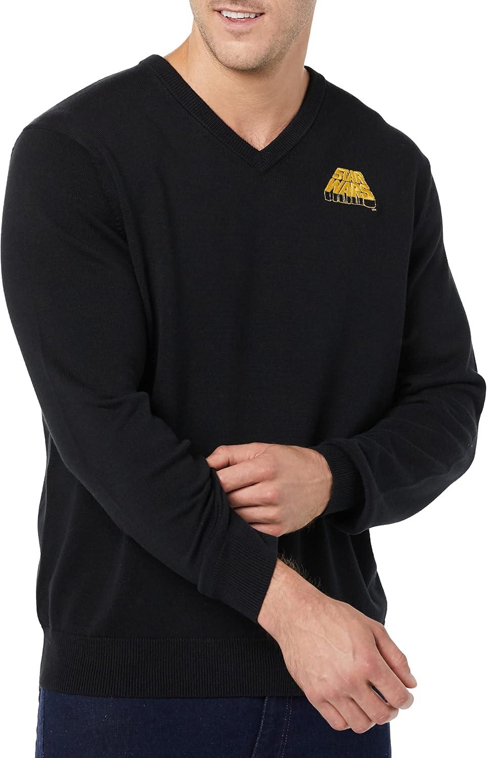 imageAmazon Essentials Disney  Marvel  Star Wars Mens VNeck SweatersStar Wars Logo