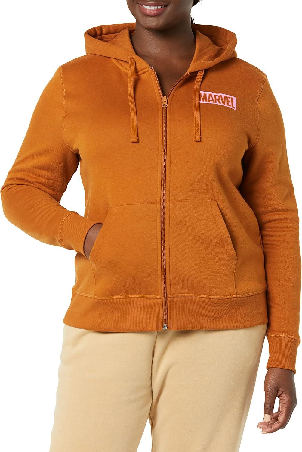 imageAmazon Essentials Disney  Marvel  Star Wars Womens Fleece FullZip Hoodie Sweatshirts Available in Plus SizeMarvel Logo