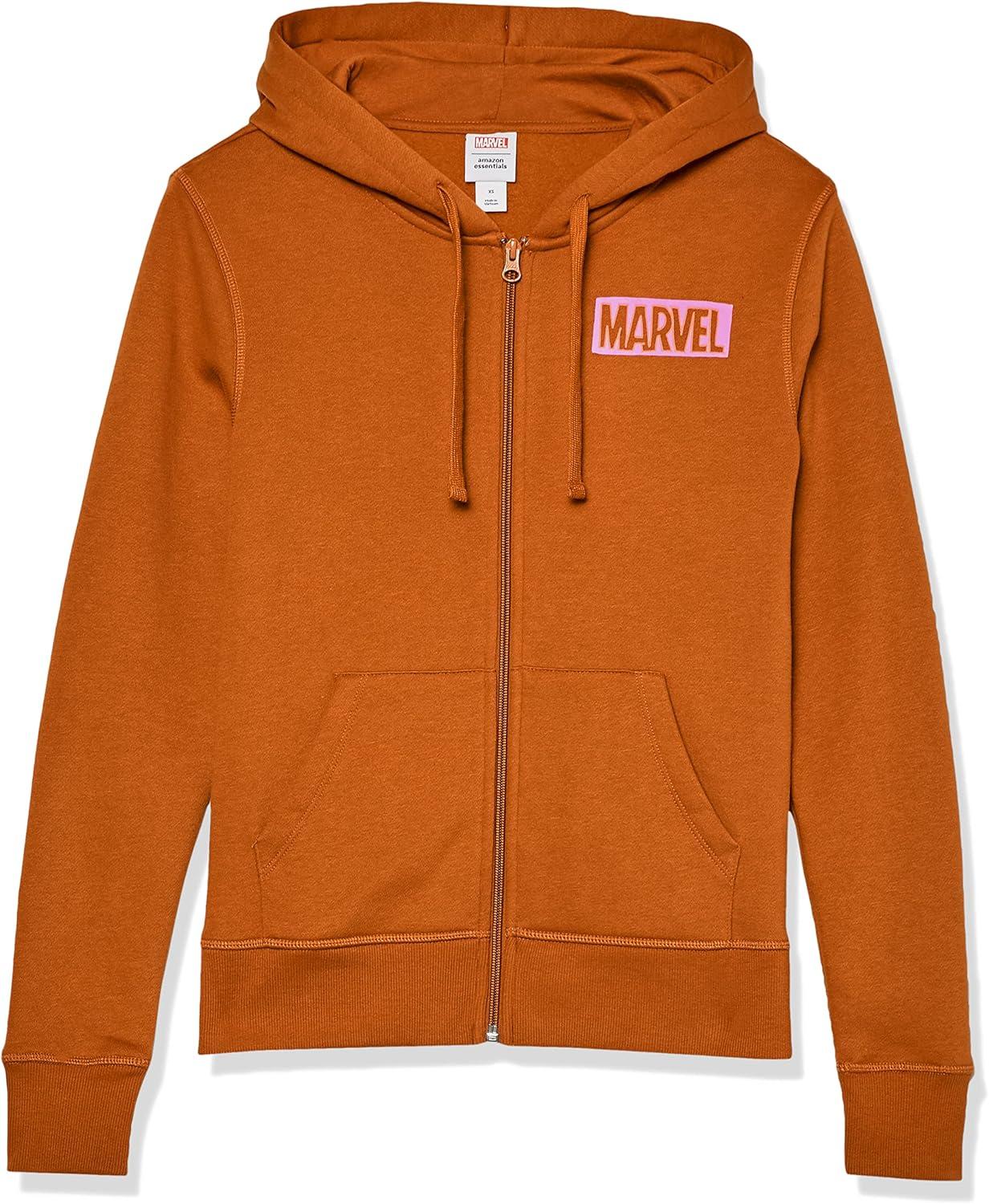 imageAmazon Essentials Disney  Marvel  Star Wars Womens Fleece FullZip Hoodie Sweatshirts Available in Plus SizeMarvel Logo