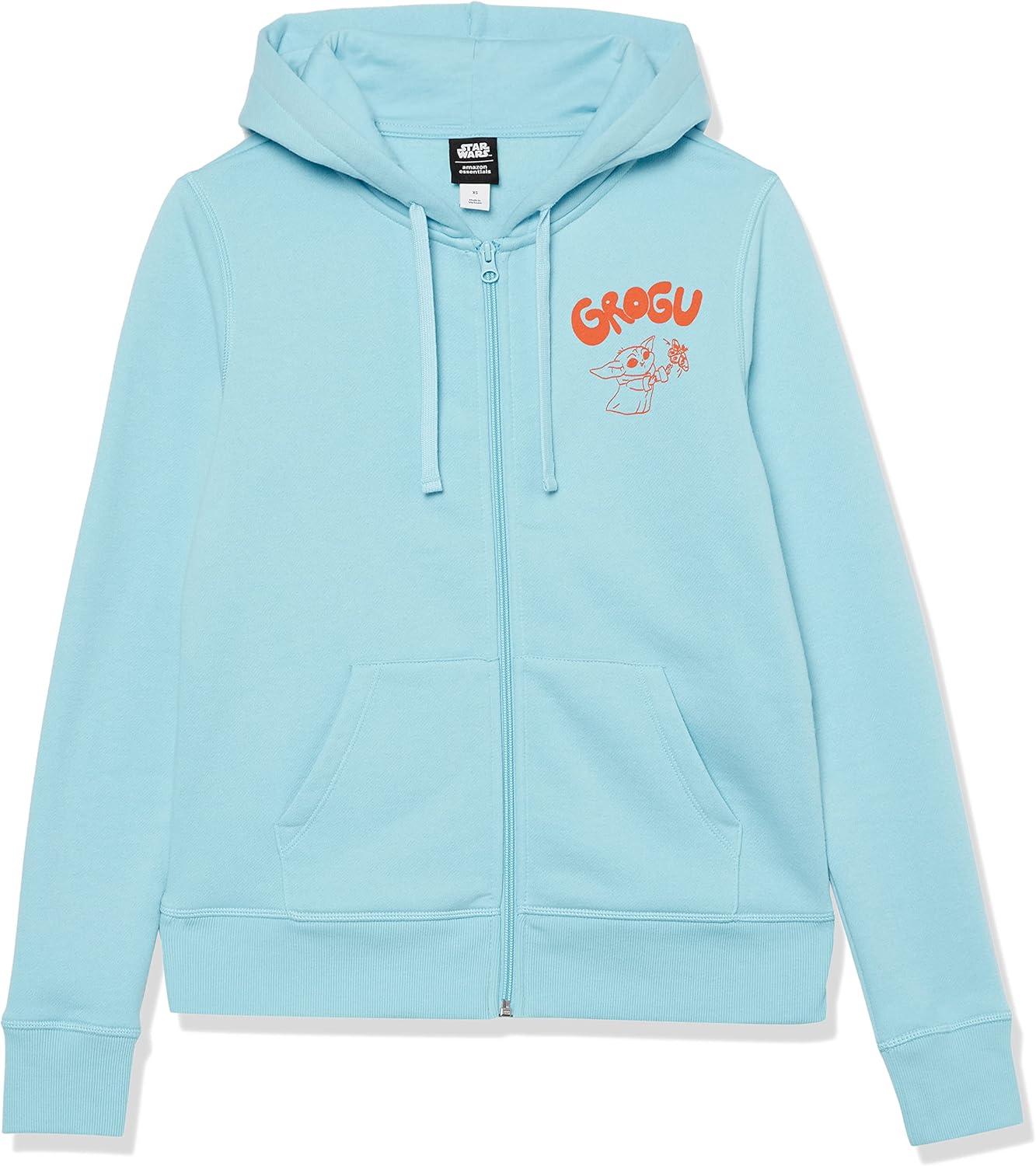 imageAmazon Essentials Disney  Marvel  Star Wars Womens Fleece FullZip Hoodie Sweatshirts Available in Plus SizeStar Wars Grogu