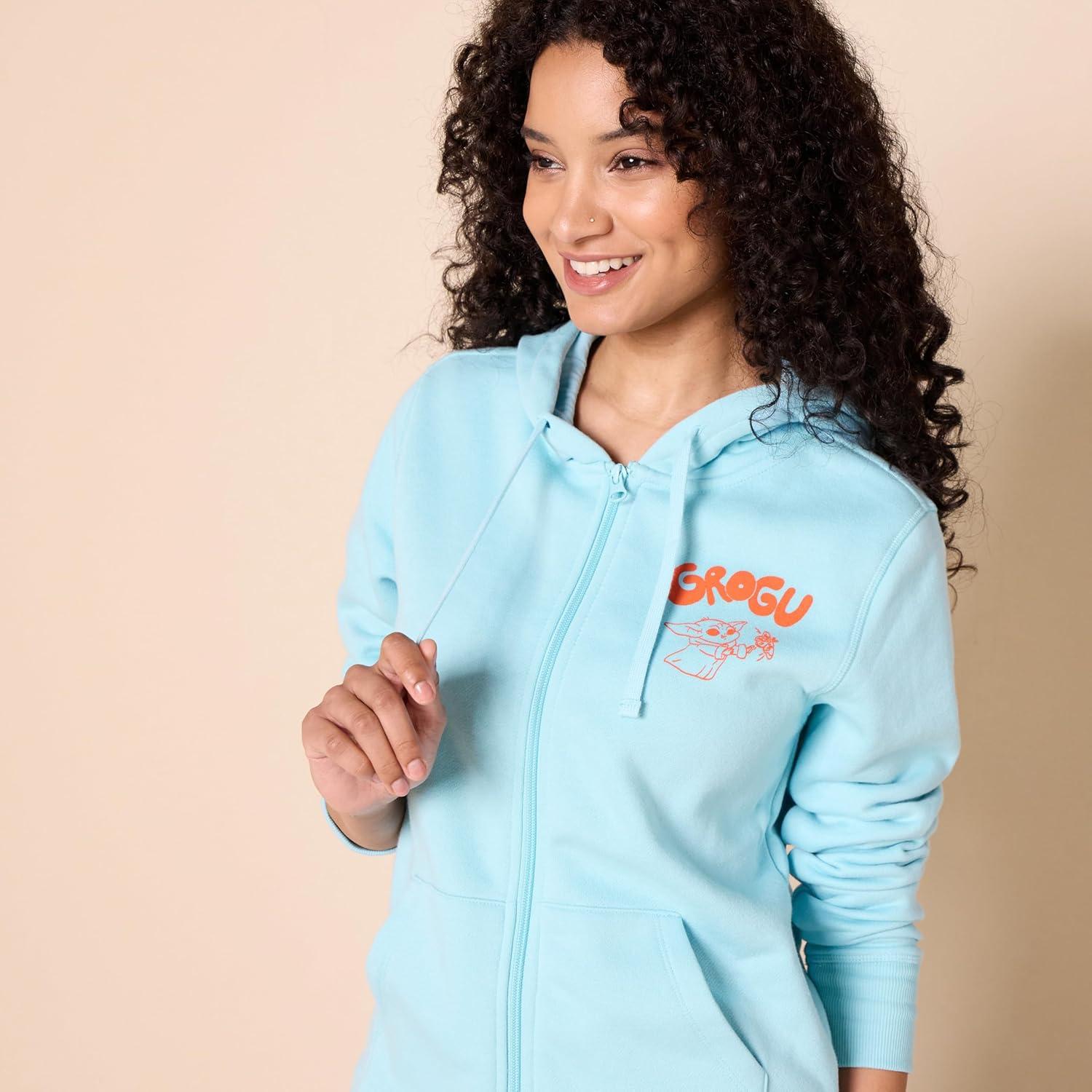 imageAmazon Essentials Disney  Marvel  Star Wars Womens Fleece FullZip Hoodie Sweatshirts Available in Plus SizeStar Wars Grogu